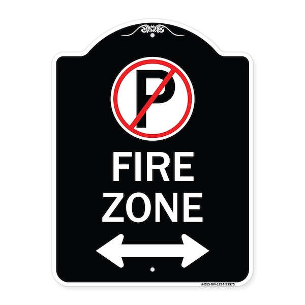 Signmission Fire Zone Heavy-Gauge Aluminum Architectural Sign, 24" x 18", BW-1824-23975 A-DES-BW-1824-23975 - main